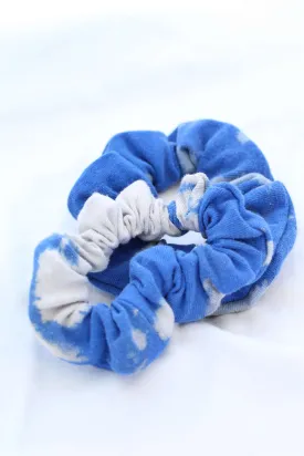 Blue Bleach Tie Dye Scrunchie