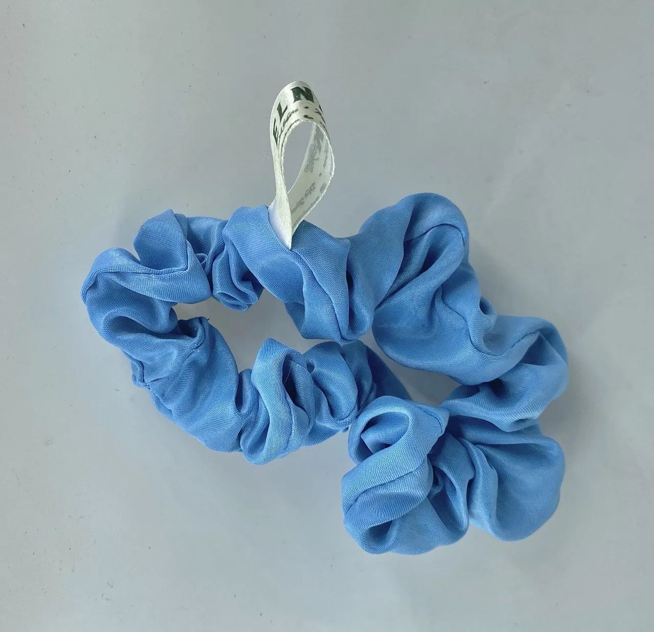 Blue Satin Scrunchies