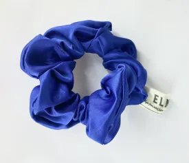 Blue Satin Scrunchies