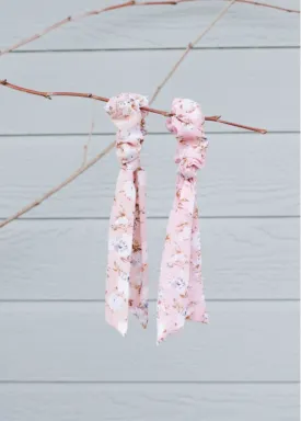 Blush Floral Bow, Bandana   Scrunchie