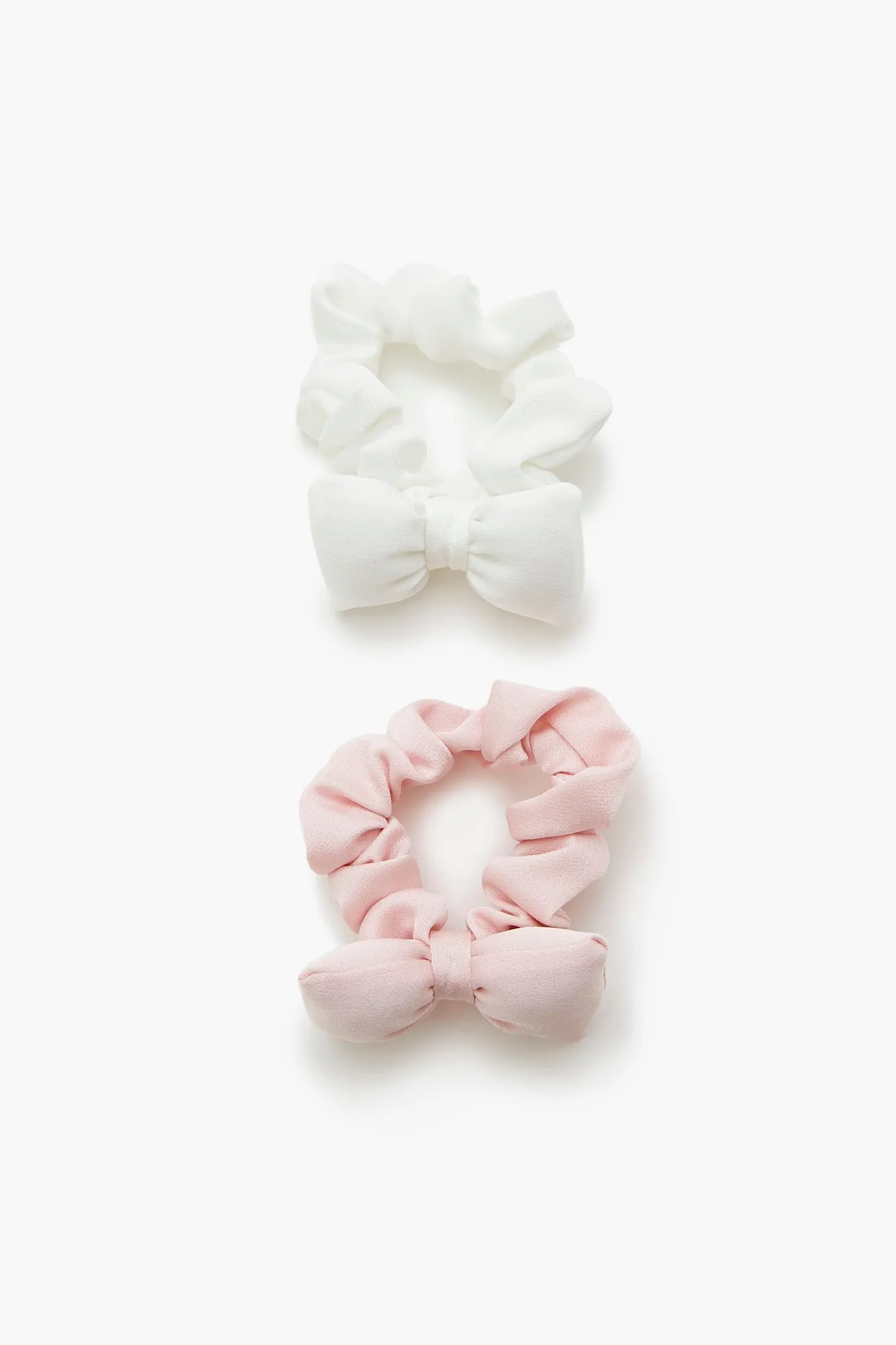 Bow Hair Scrunchie Set (2 Pcs)