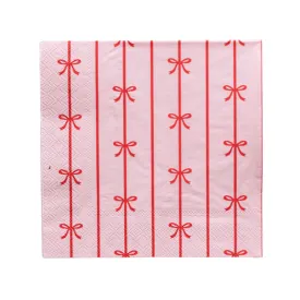 Bow Large Napkin (Pink/Red)