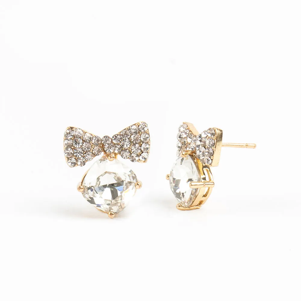 Bow Tie Crystal Earrings