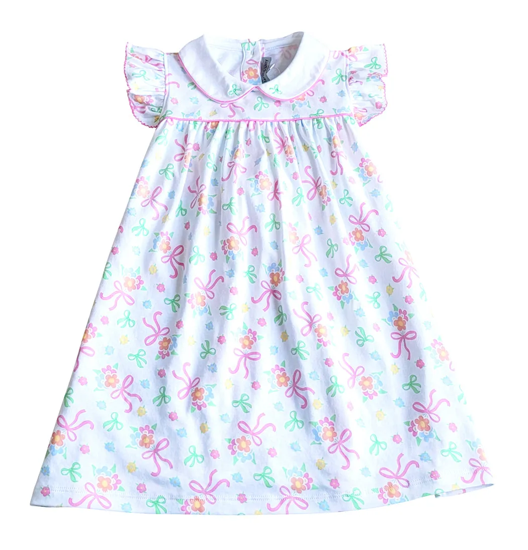 Bows and Flowers Float Dress Pima Cotton