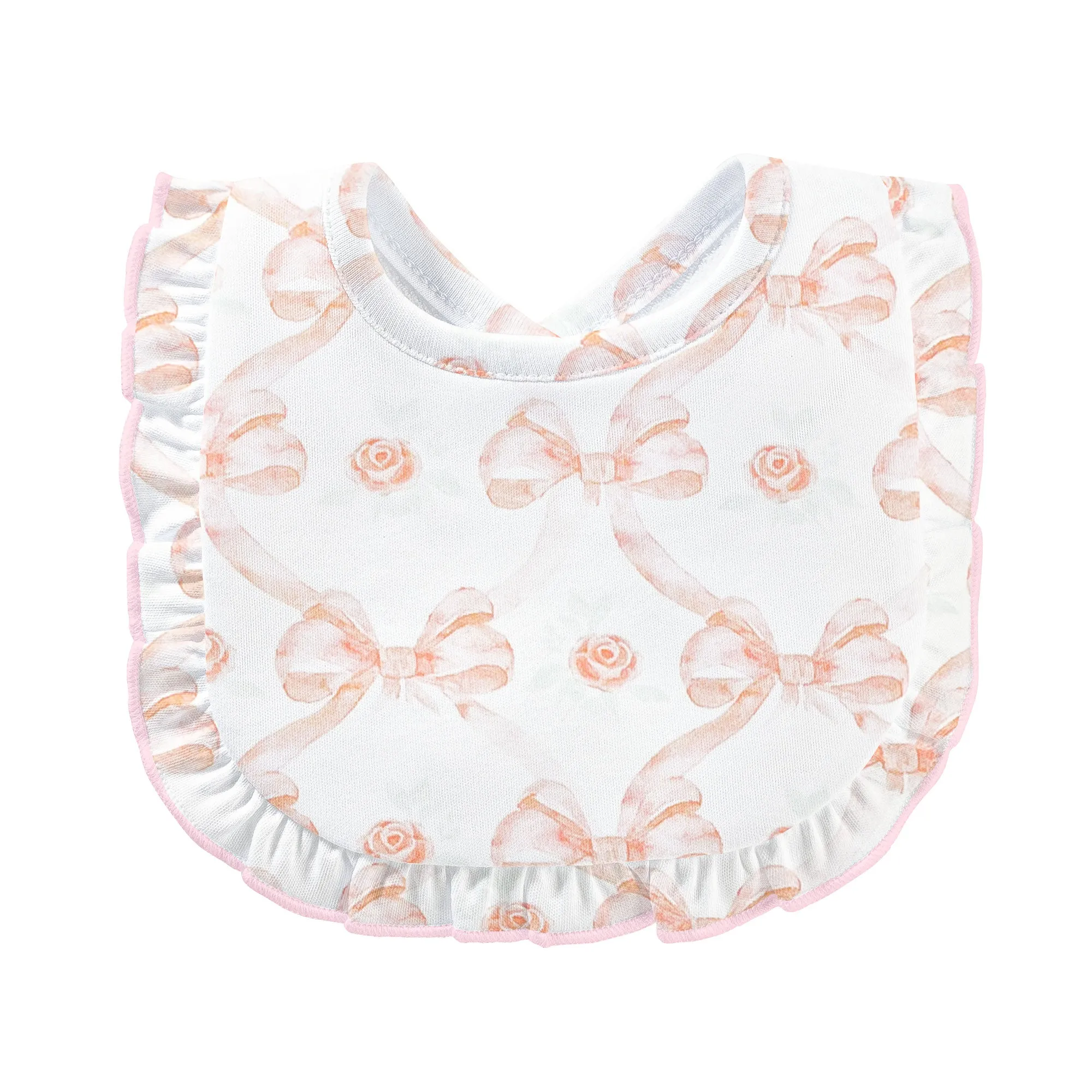 Bows and Roses Bib w/Ruffle