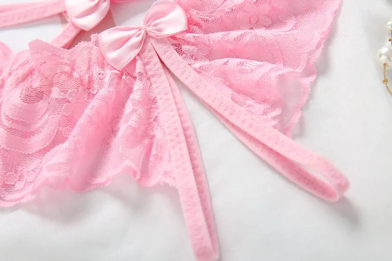 Bows and Ruffles Crotchless Panty