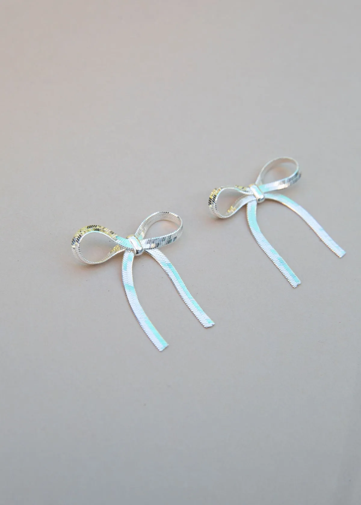 Bows Earrings - Silver