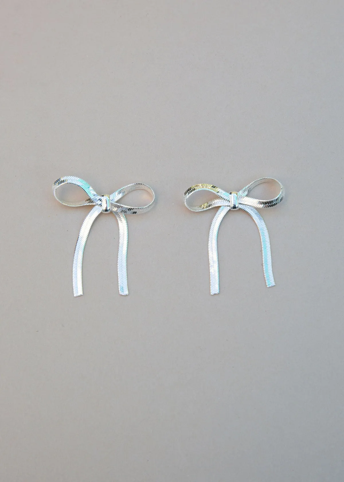 Bows Earrings - Silver