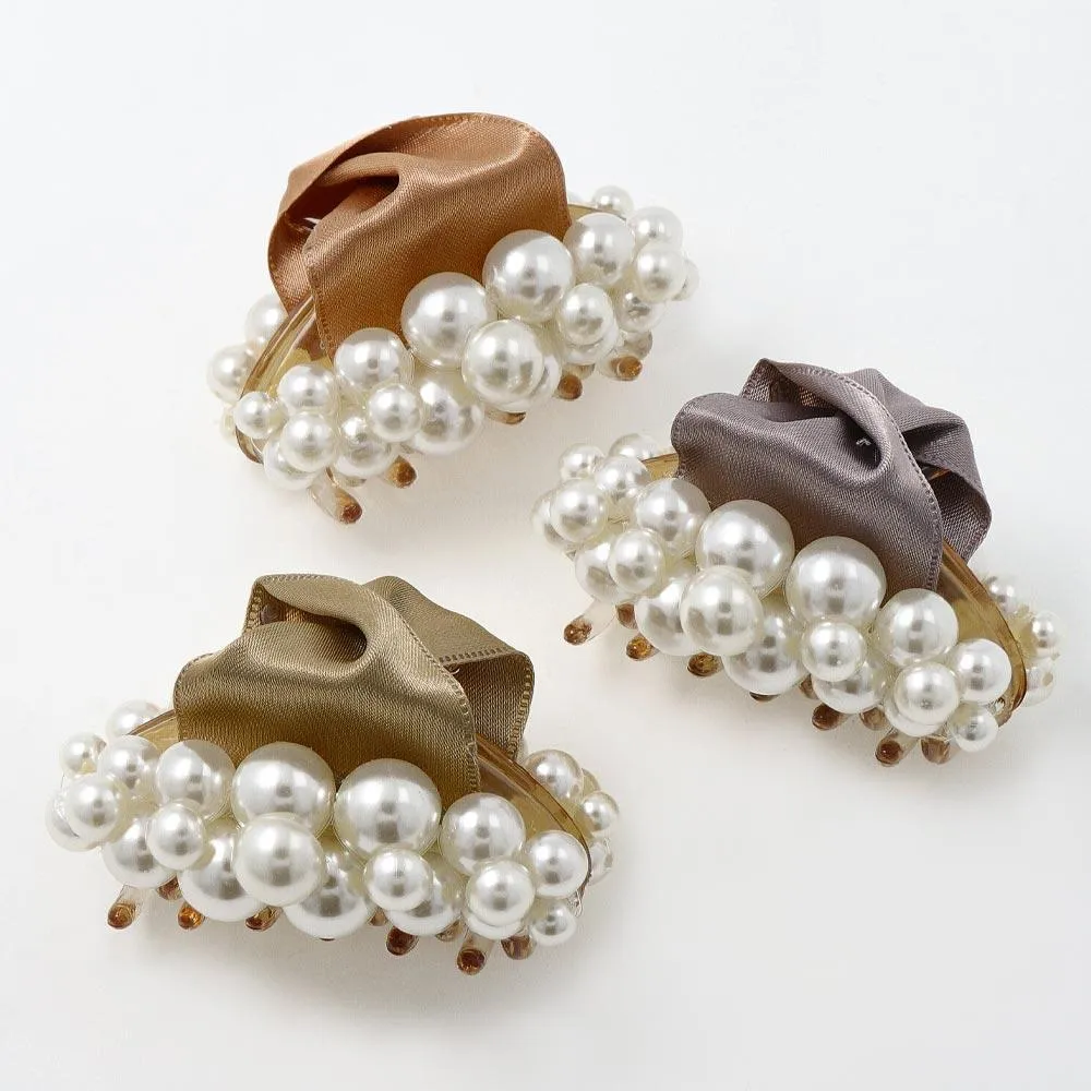 Bubble Pearl Ribbon Hair Clip