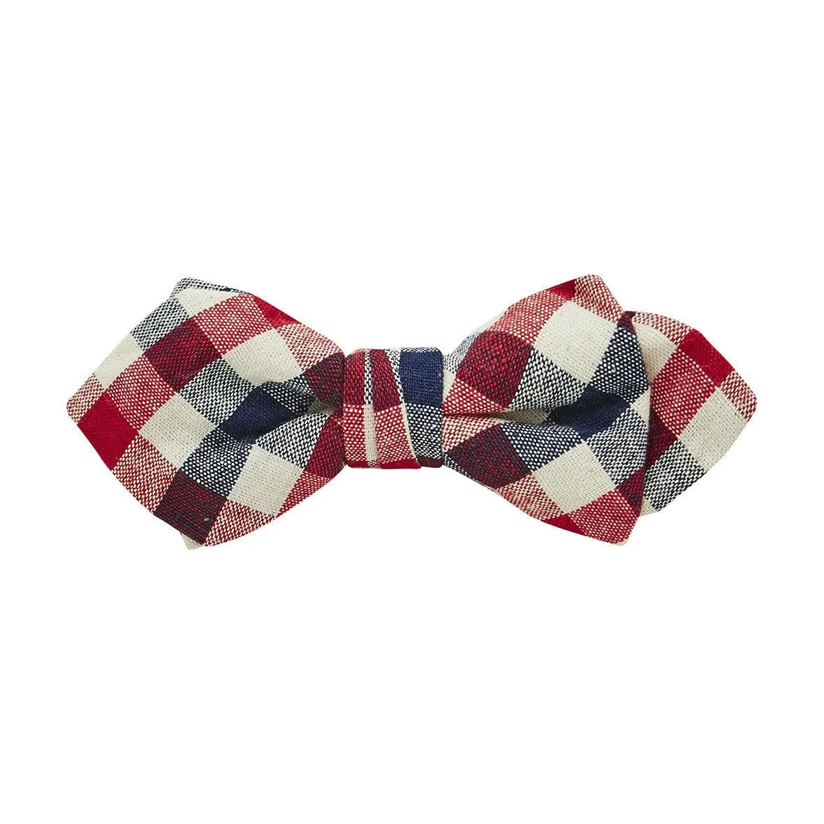 Buckle Plaid Bow Tie-Red