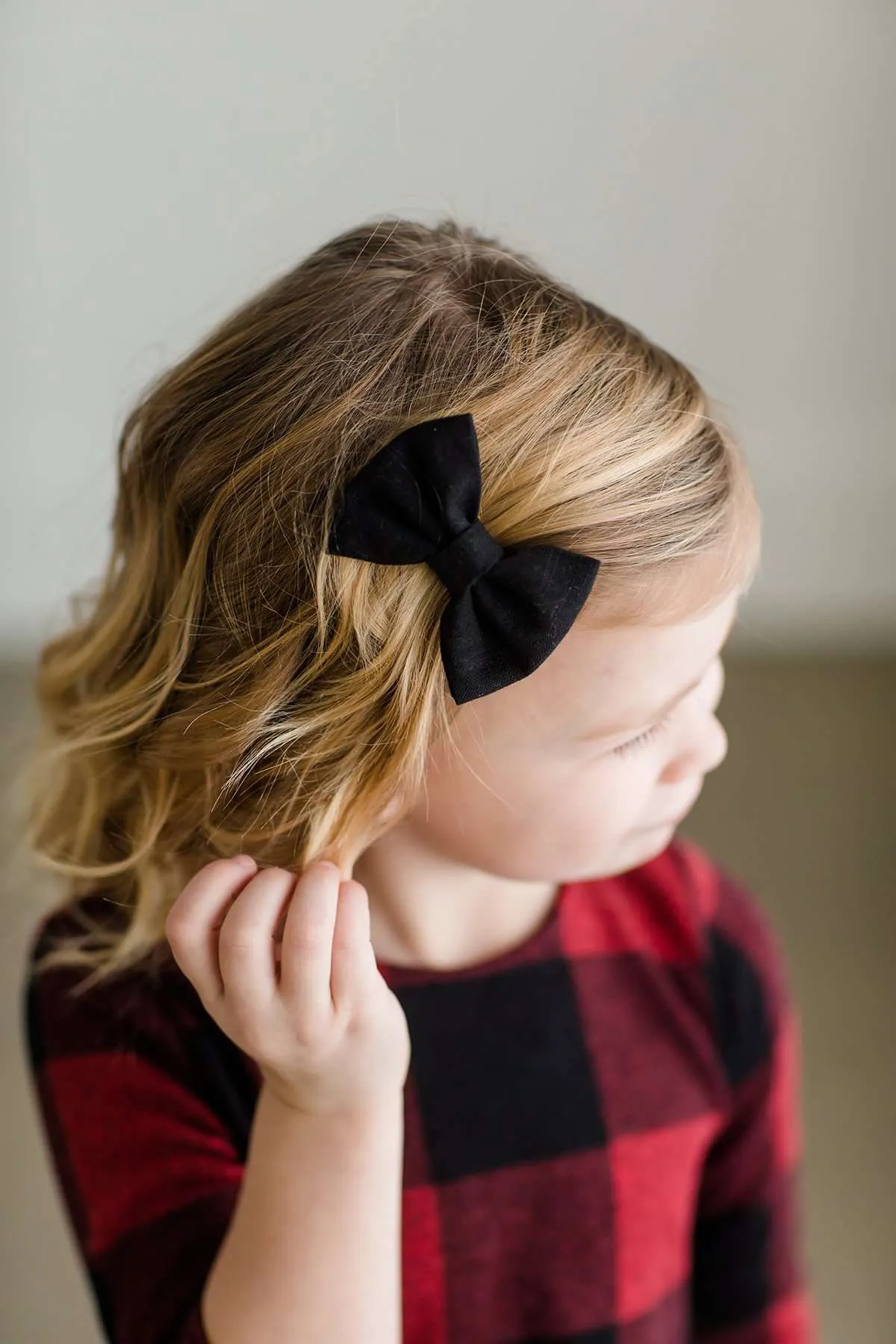 Buffalo Check Fabric Bow Set