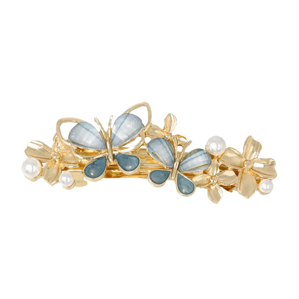 Butterfly and Flower Hair Barrette