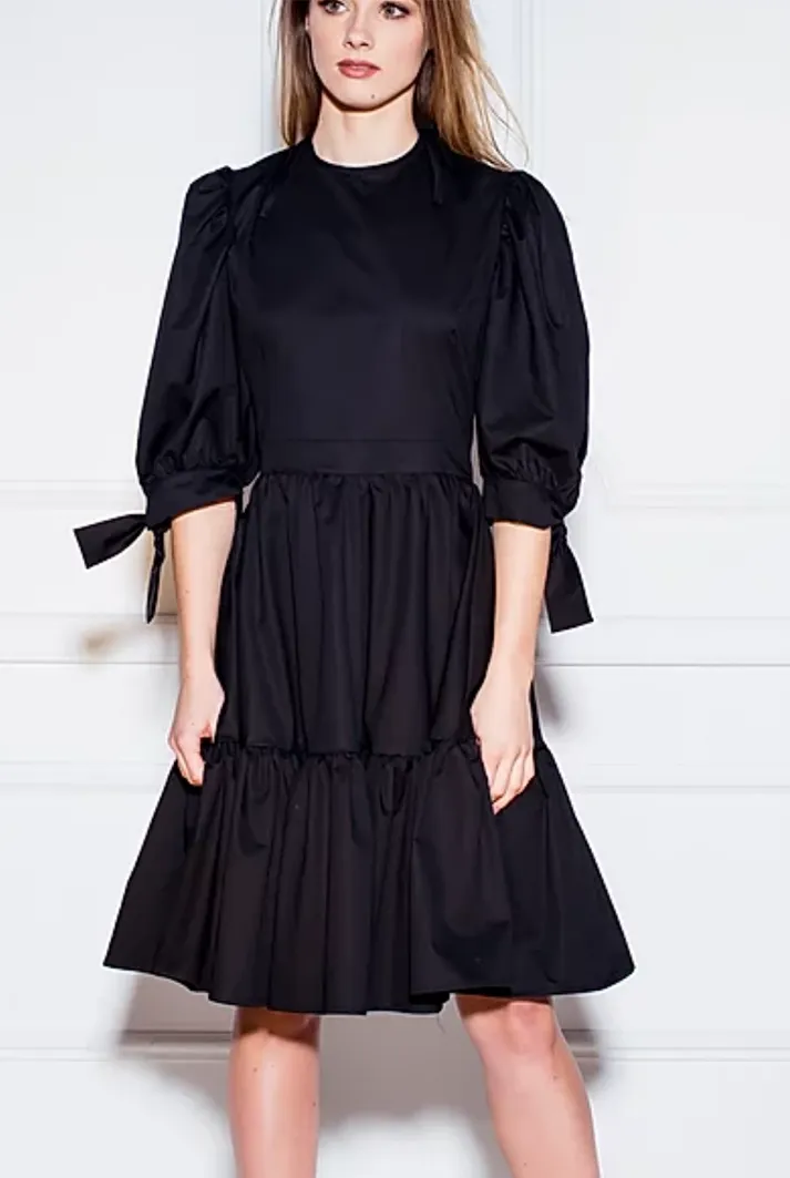 Caroline Black Cotton Dress