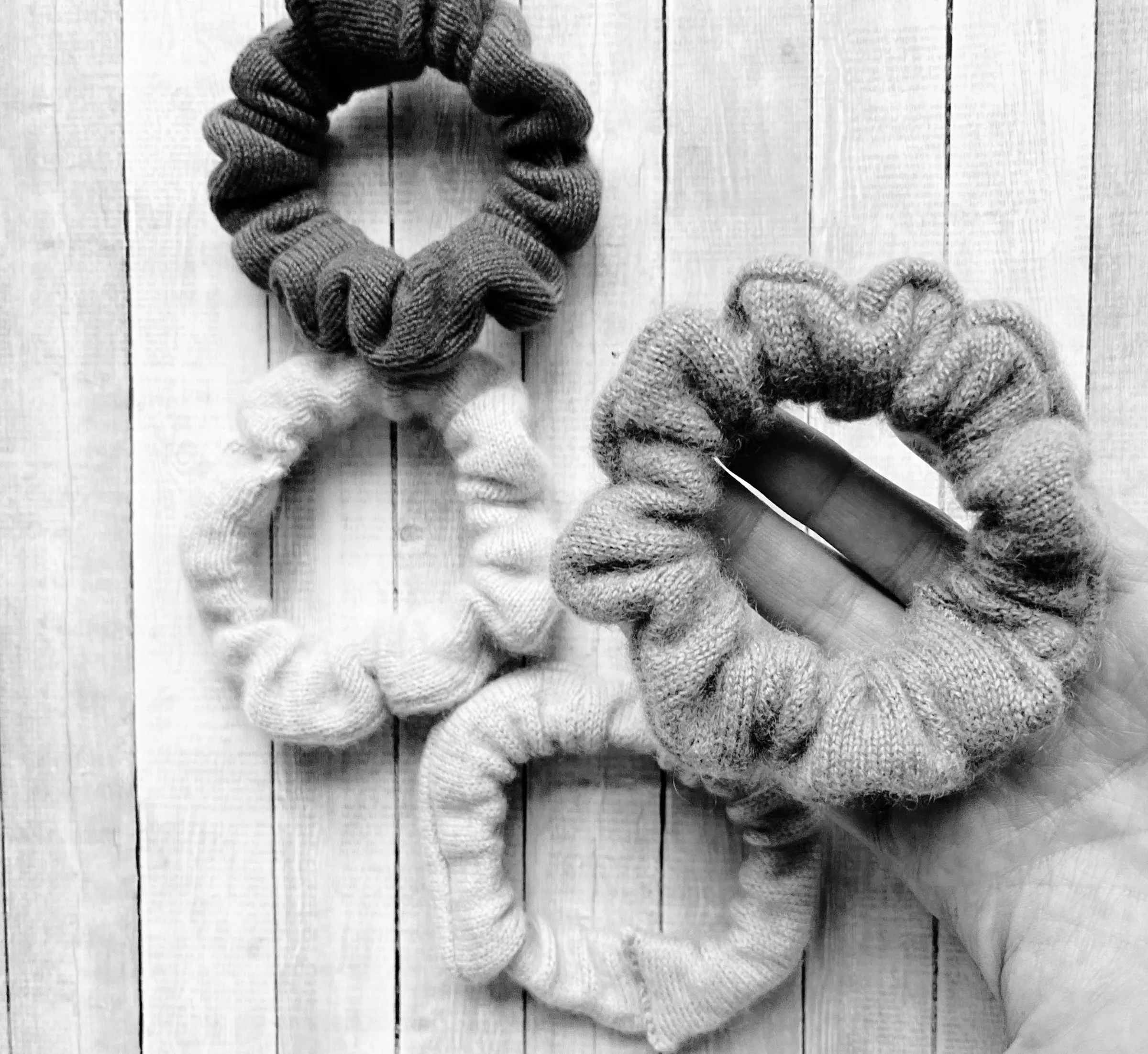 Cashmere scrunchies for dry hair | Set of 3 | Ready-To-Ship