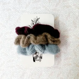 Cashmere scrunchies for fragile hair | Set of 3 | Ready-To-Ship