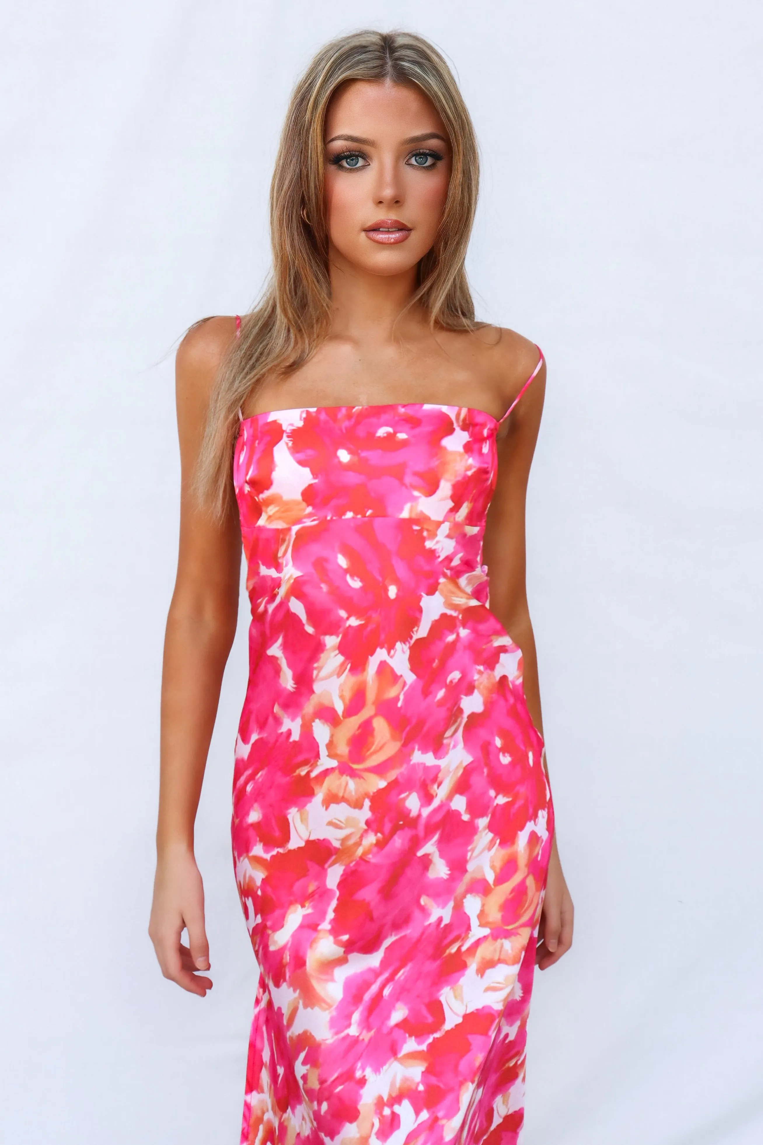 Catherine Midi Dress - Pink Multi