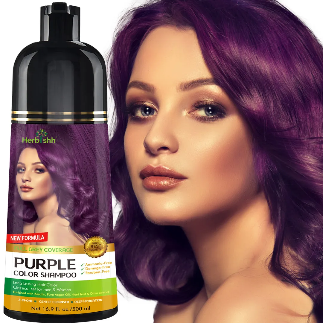 (Choose Red or Purple Shades) 3 pcs Color Shampoo   Free 1 pc Argan Hair Mask