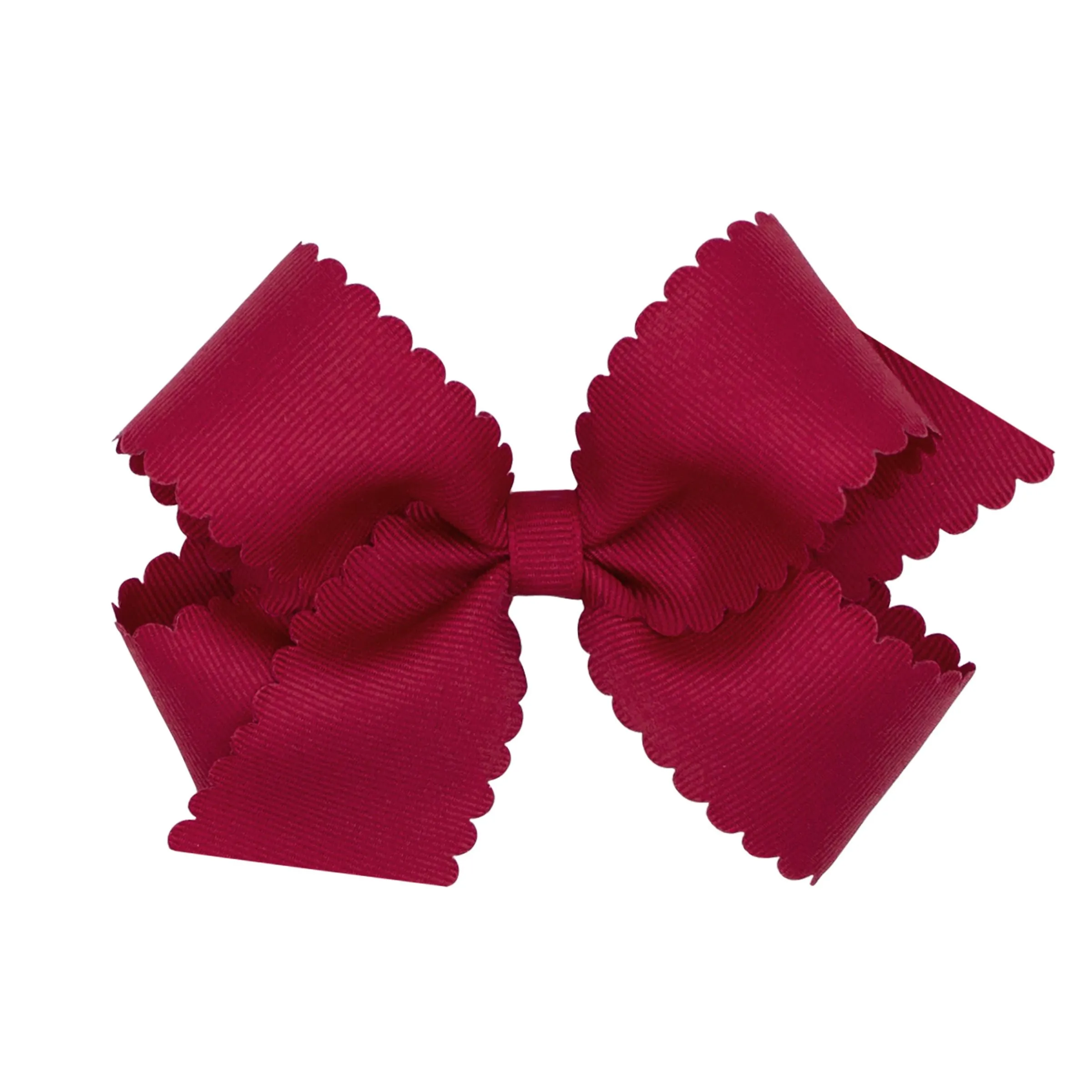 Cranberry scalloped edge grosgrain bow