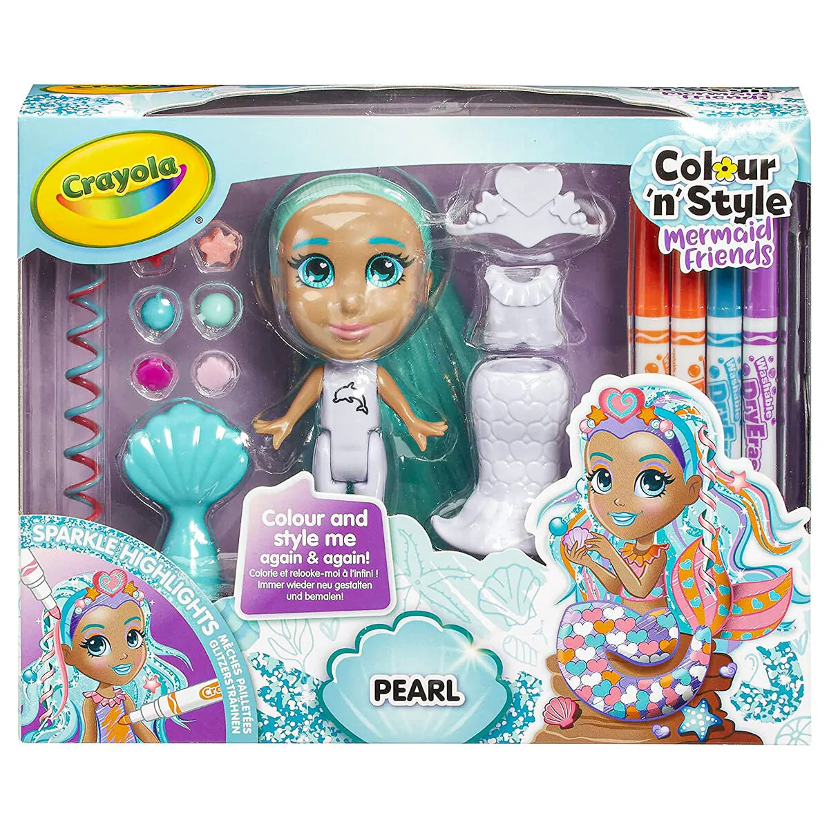 Crayola Colour 'n' Style Mermaid Friends Pearl Doll