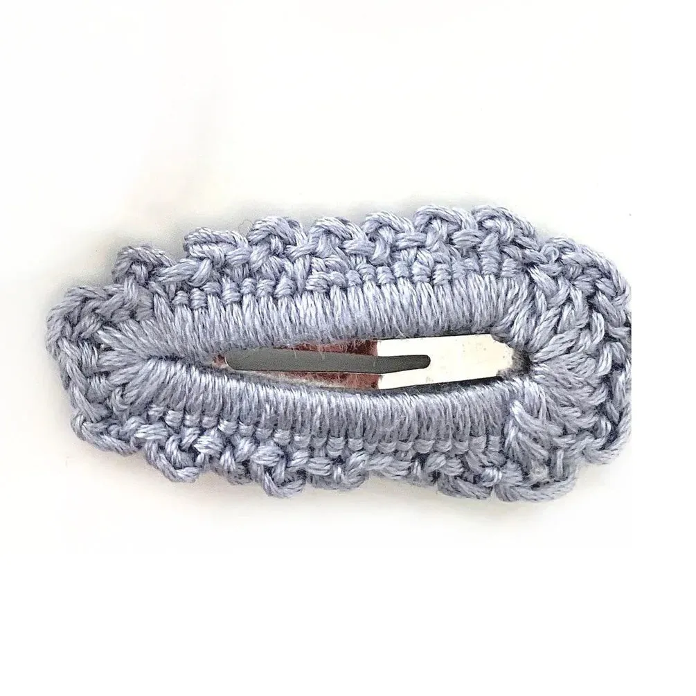 Crochet Clip (Pair) - Smokey Blue