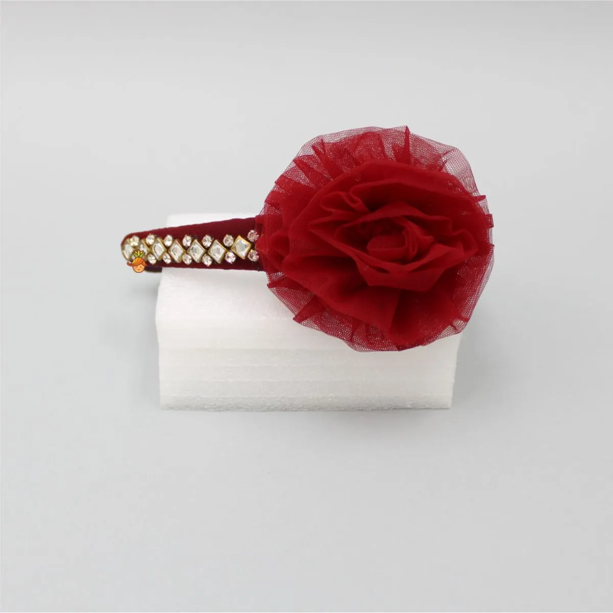 Cute Floral Maroon Hair Band