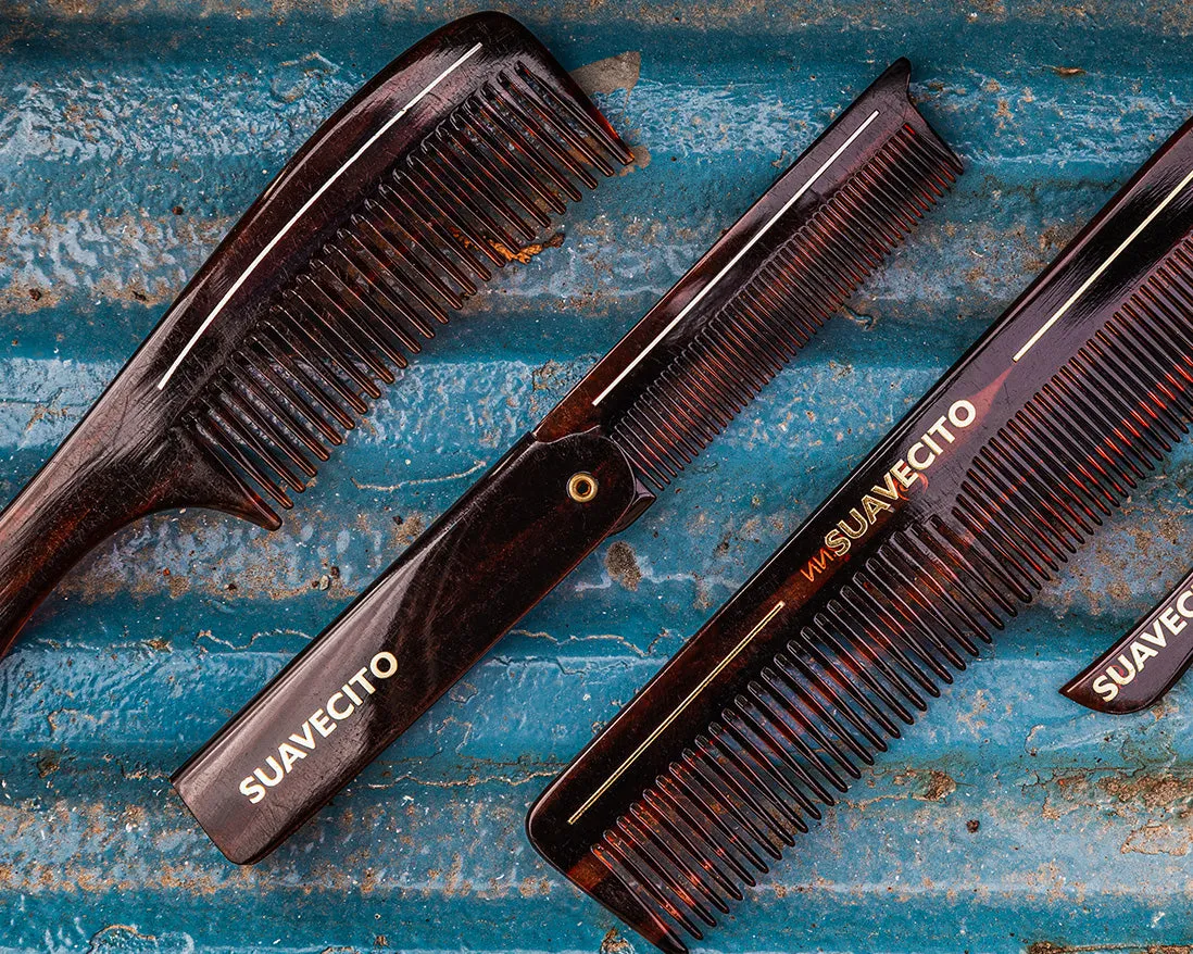 Deluxe Amber Folding Comb