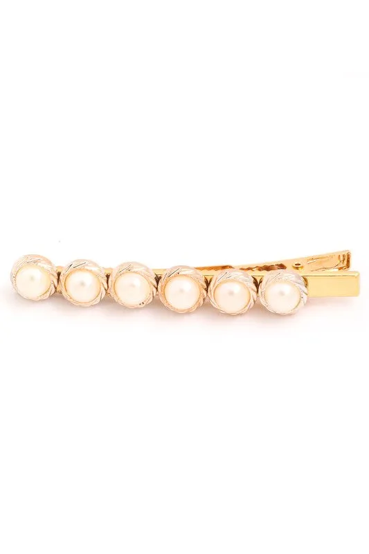 Faux Pearl Embellished Hair Clip