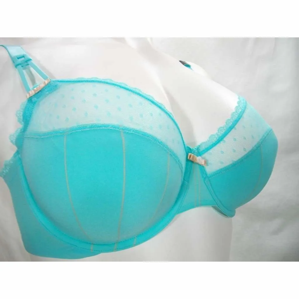 Felina 110789 Marielle Lace Full Busted Underwire Bra 38DDD Aruba Blue