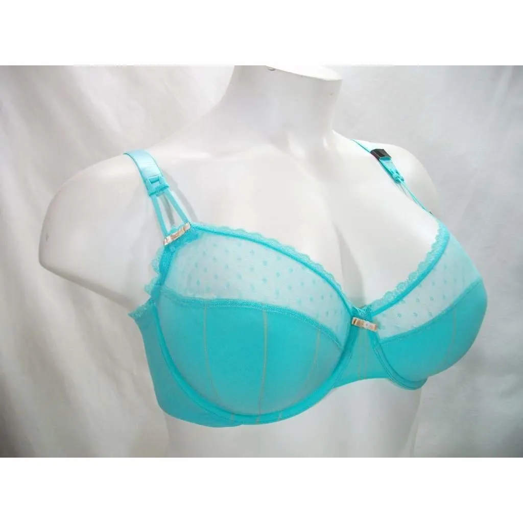 Felina 110789 Marielle Lace Full Busted Underwire Bra 38DDD Aruba Blue