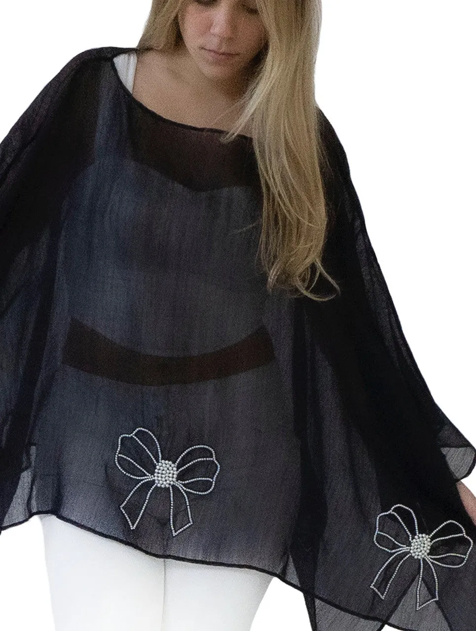 FIFTH AVENUE BLACK PONCHO