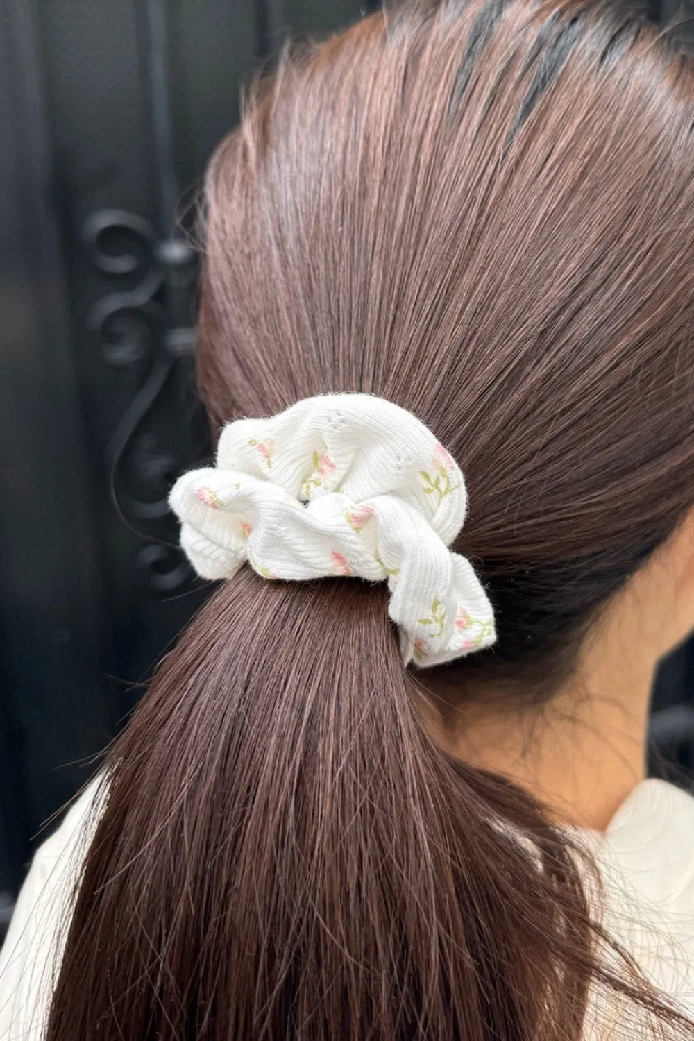 Floral Eyelet Scrunchie