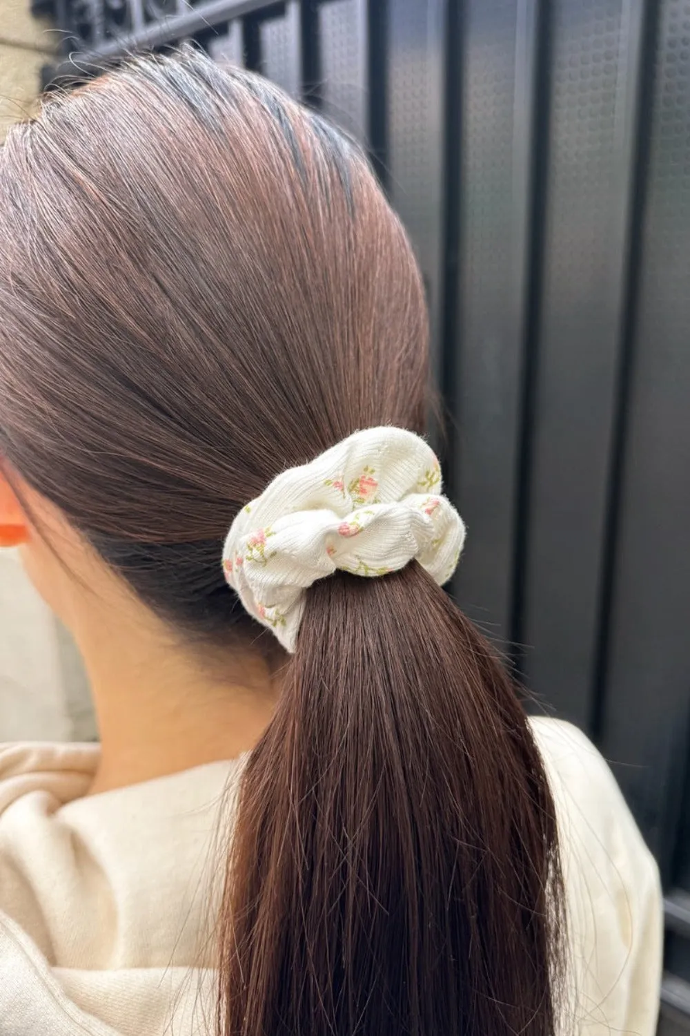 Floral Eyelet Scrunchie