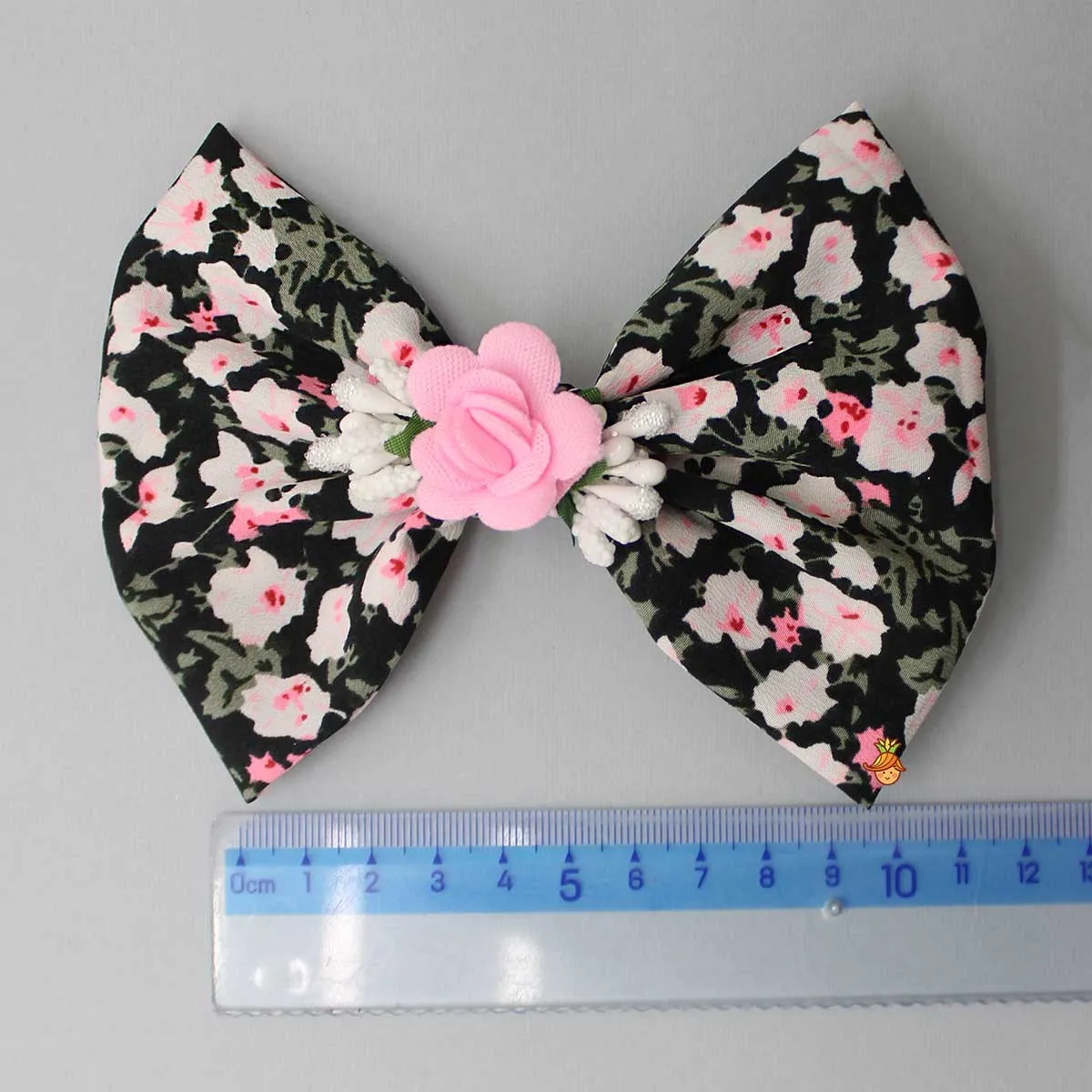 Floral Printed Black Bowie Hair Clip