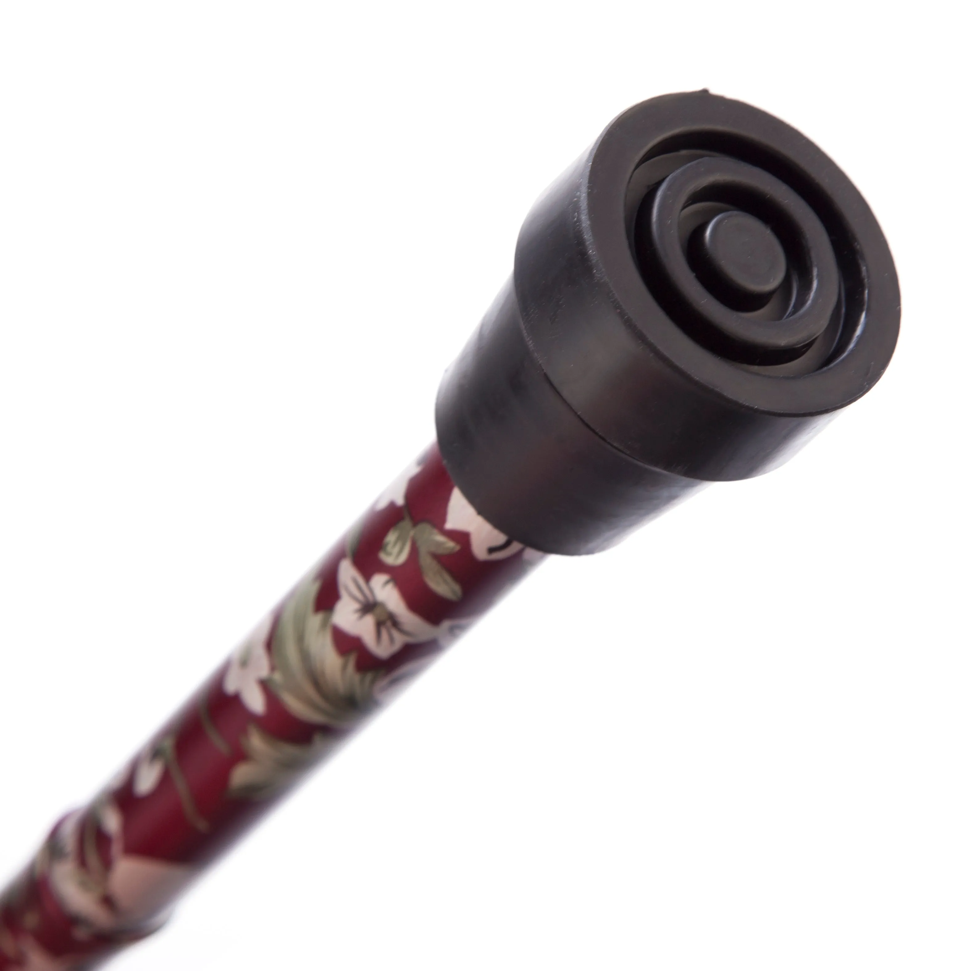 Folding Adjustable Walking Sticks - Burgundy Flower