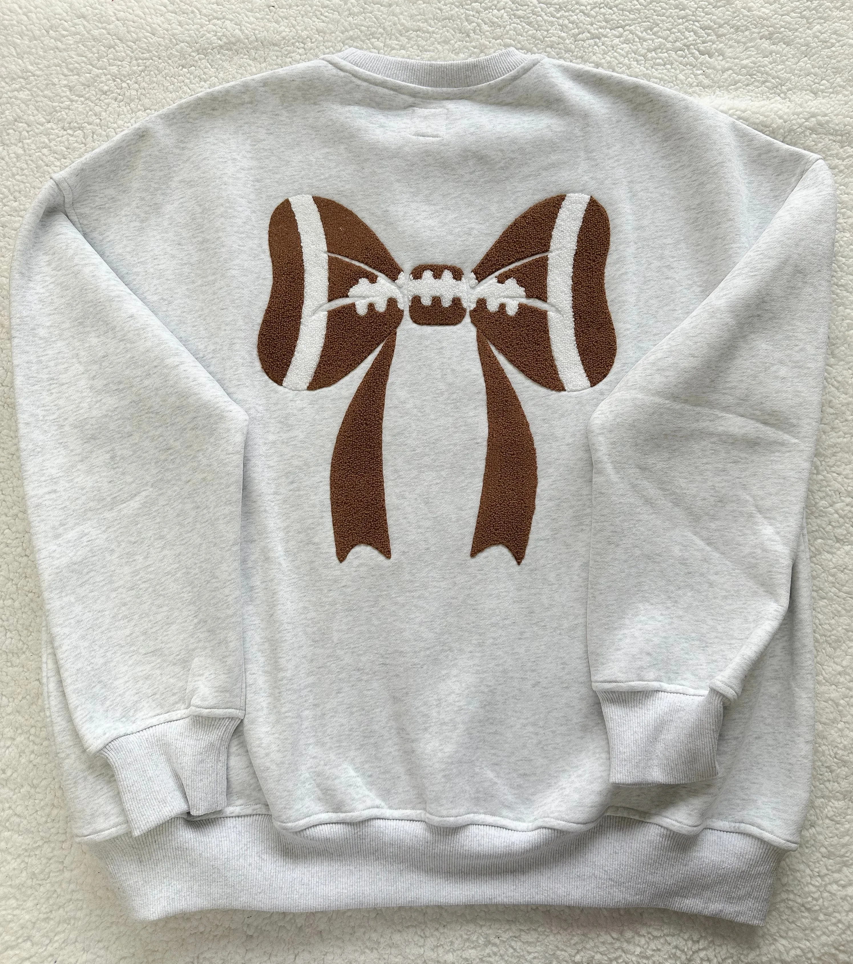 Football Bows Embroider Sweatshirt