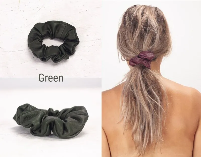 Genuine leather scrunchies - Various colors