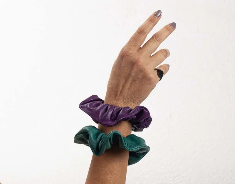 Genuine leather scrunchies - Various colors