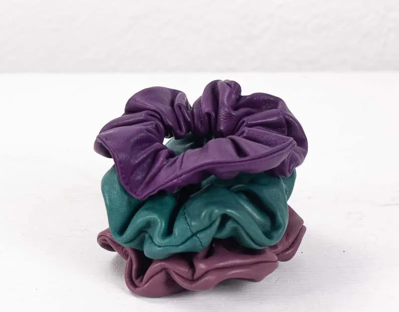 Genuine leather scrunchies - Various colors