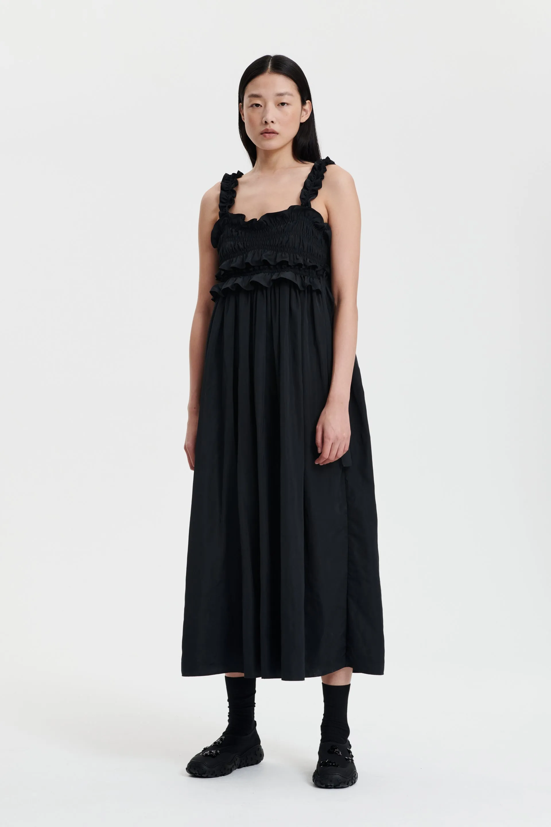 GIOVANNA | DRESS RECYCLED FAILLE BLACK