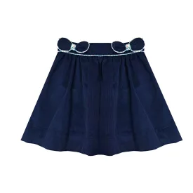 Girl's "Vivi & Brett" Navy Blue Corduroy Skirt