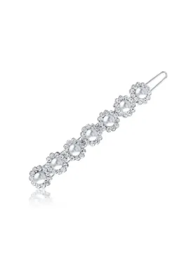 Glass Pearl and CZ Hair Pin