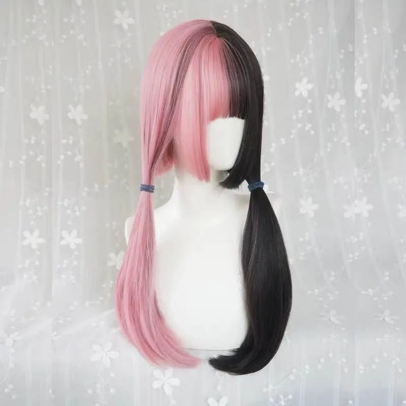 GOTHIC HARAJUKU PINK BLACK LONG STRAIGHT WIG BY31047