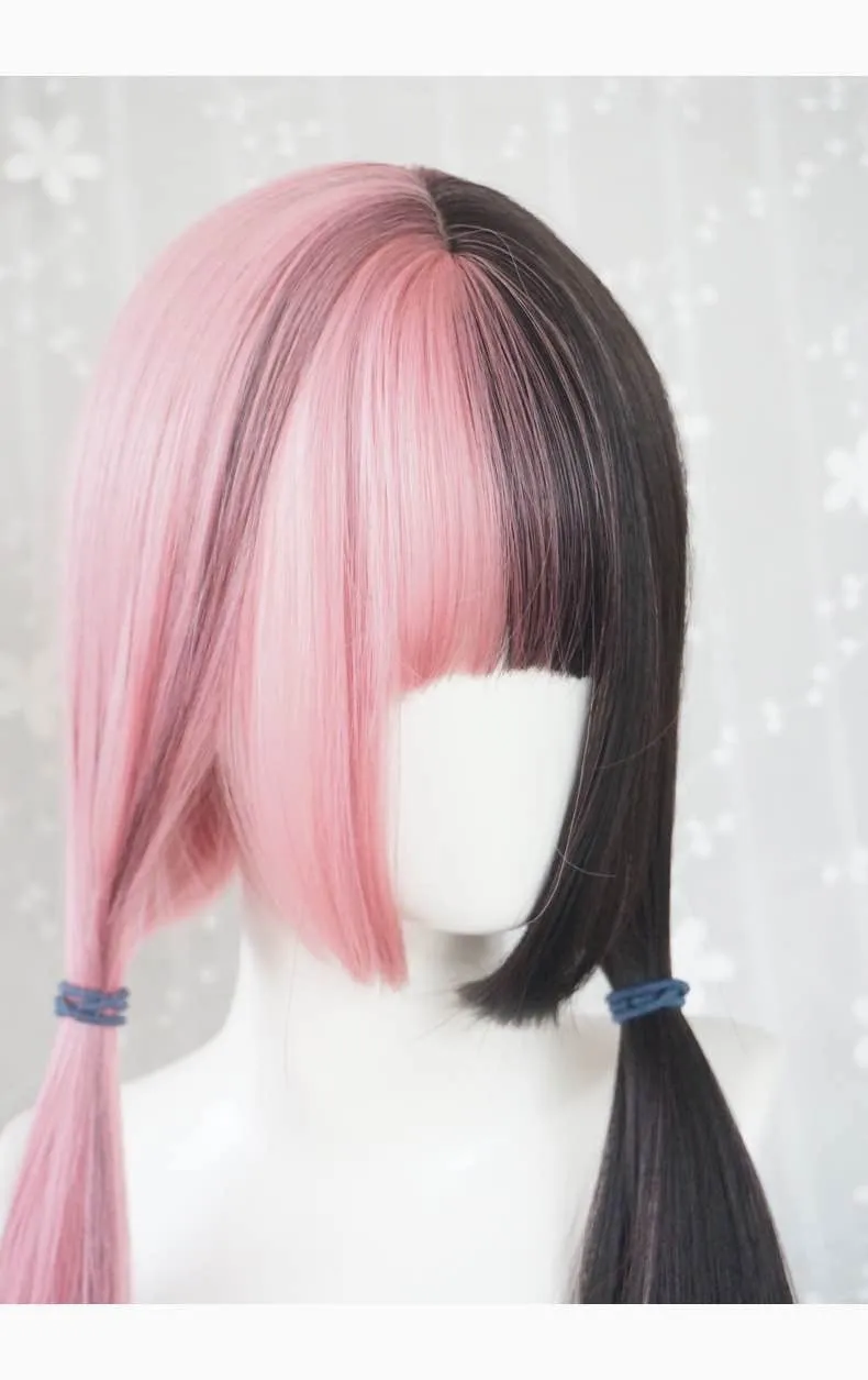 GOTHIC HARAJUKU PINK BLACK LONG STRAIGHT WIG BY31047