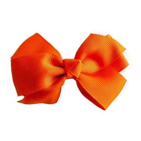 Grosgrain Hair Clip - Orange Bow