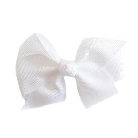 Grosgrain Hair Clip - White Bow