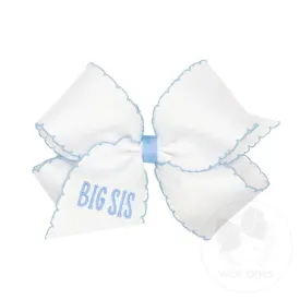 Grosgrain Moonstitch Bow - Big Sis, Light Blue