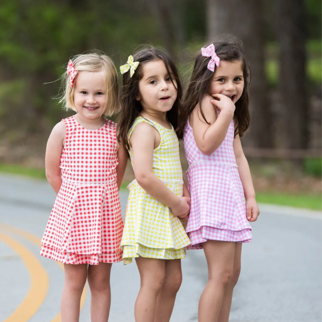 Hair Bow - Pink Gingham