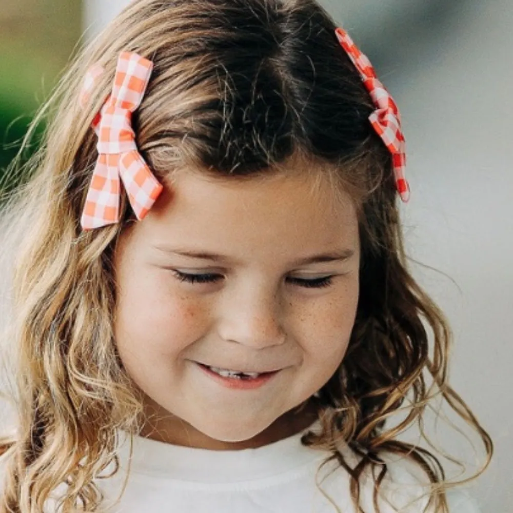 Hair Bow - Red Gingham