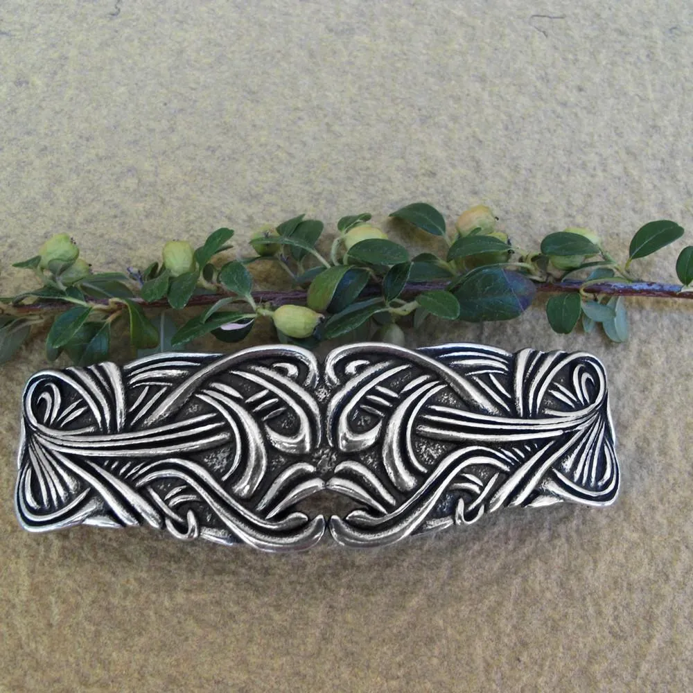 Hair Clip, Barrette, Art Nouveau Swirl