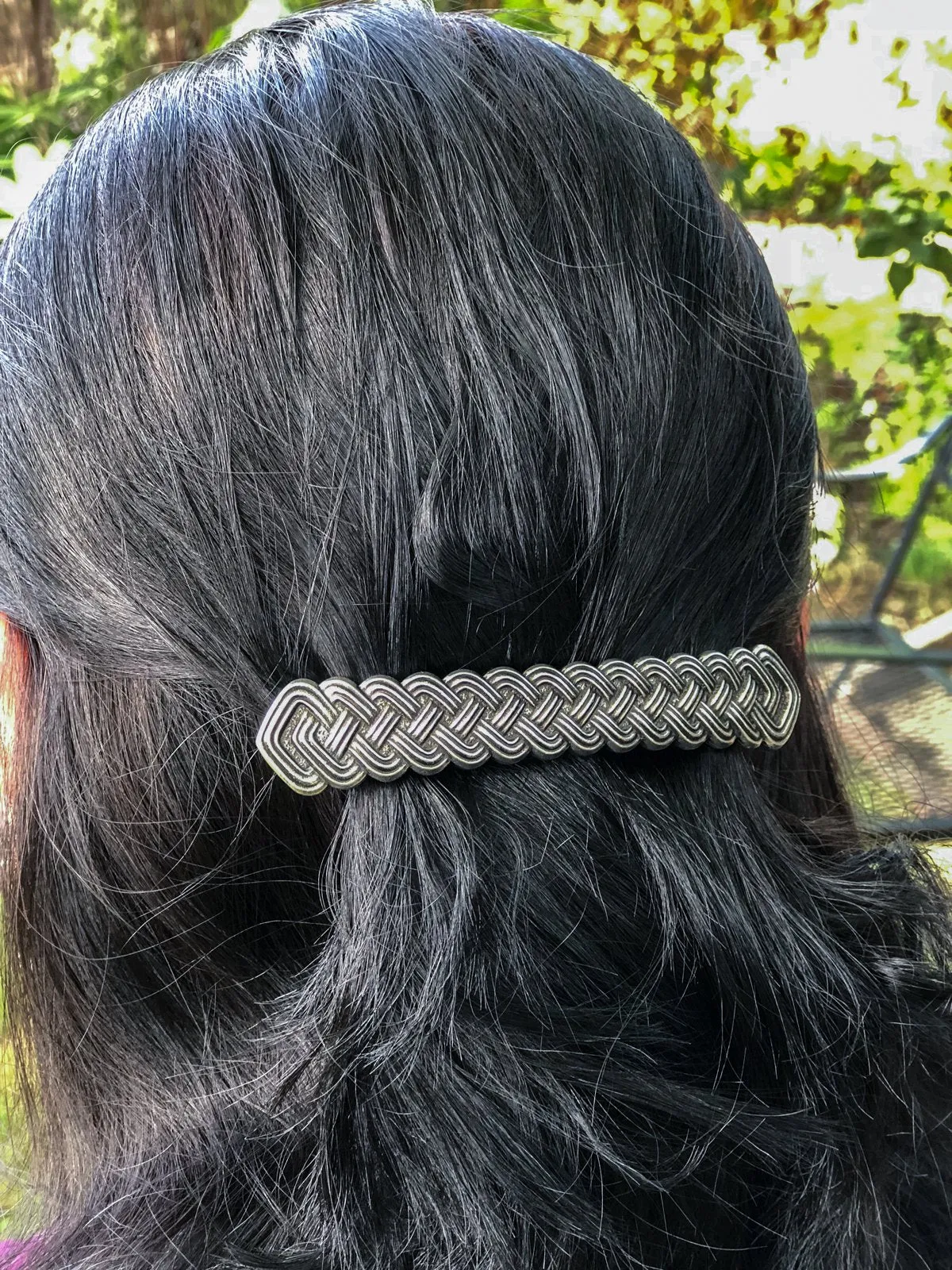 Hair Clip, Barrette, Celtic Braid Bar, 100mm